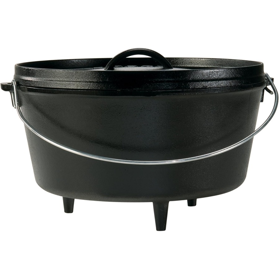 Camping Cooking Cast Iron - 8 Quart Pre-Seasoned Cast Iron Camp