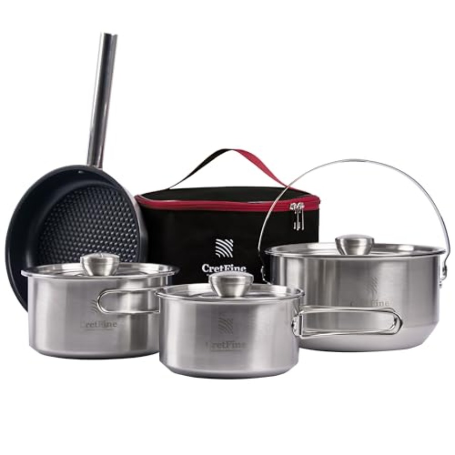 Camping Cooking Set - CampPro Camp Cooking Set for 4-8: