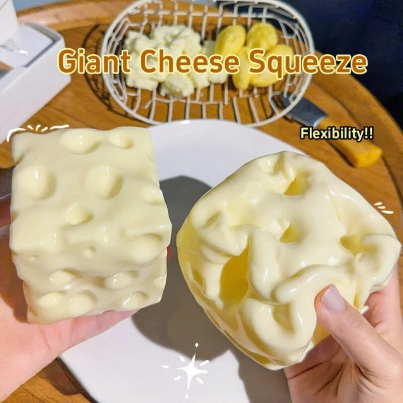 Fire Starter Cube - Squishy Cheese Cube Stress Ball Slow