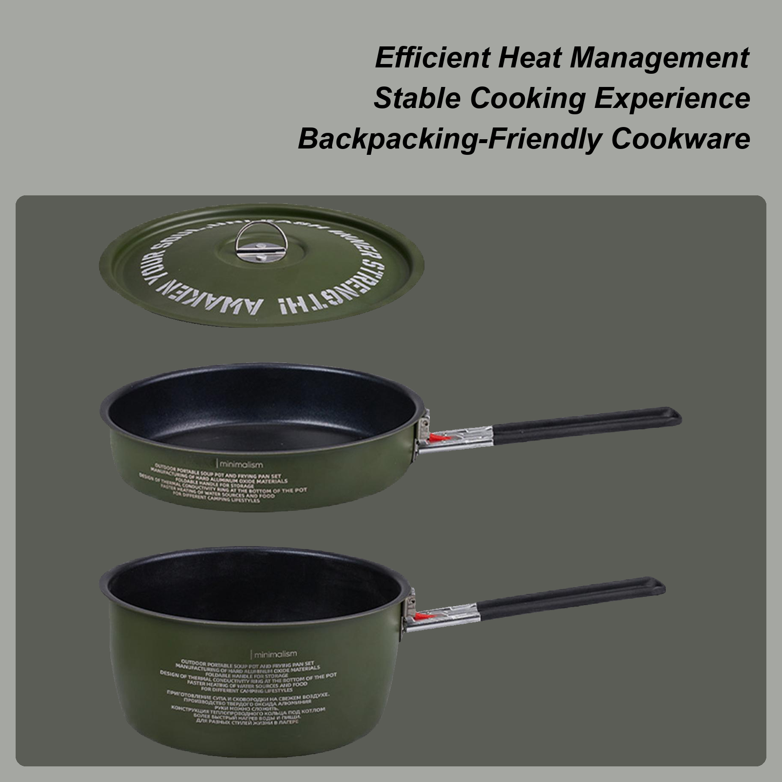 Camping Cooking Set Detachable Handle - Camping Cookware Camp Cook Pot And