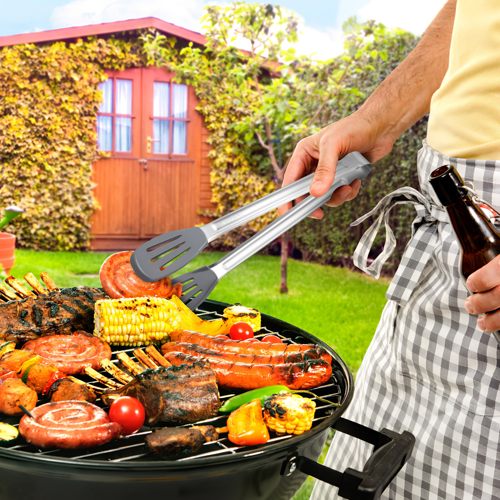 Camping Cooking Tips - Professional Stainless Steel Cooking Tongs with