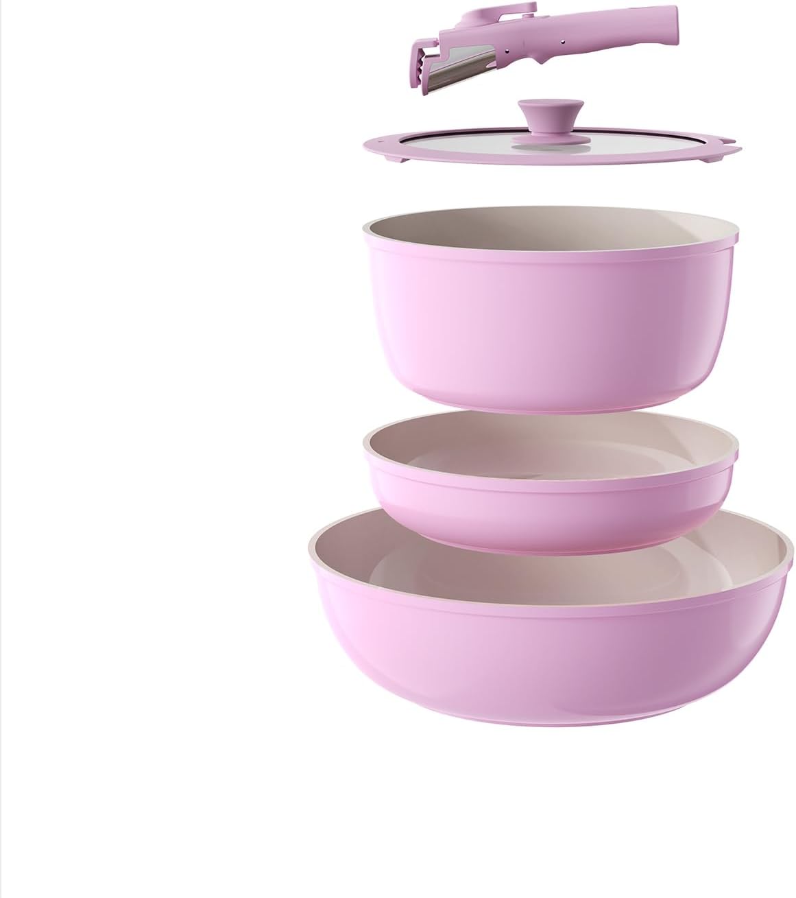 Camping Cooking Set Detachable Handle - Pots and Pans Set Non Stick,
