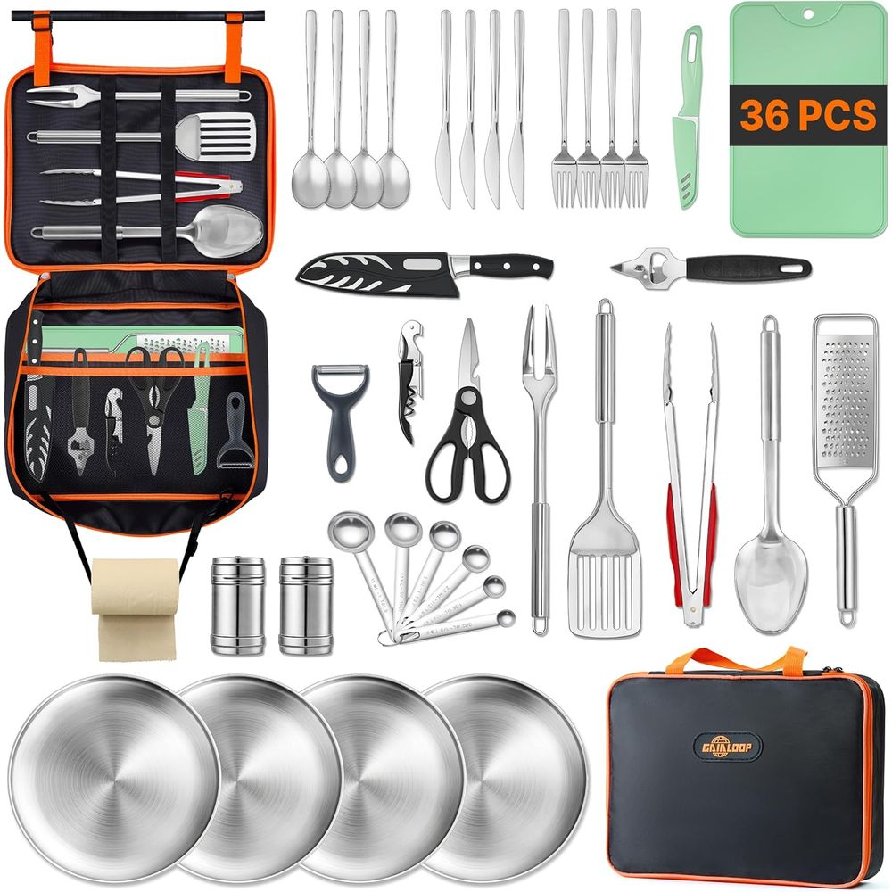 Camping Cooking Set - Compact Camping Kitchen Set with Organizer