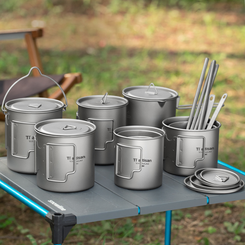 Camping Cooking Basket - Tiartisan Outdoor Titanium Lightweight Portable Tea
