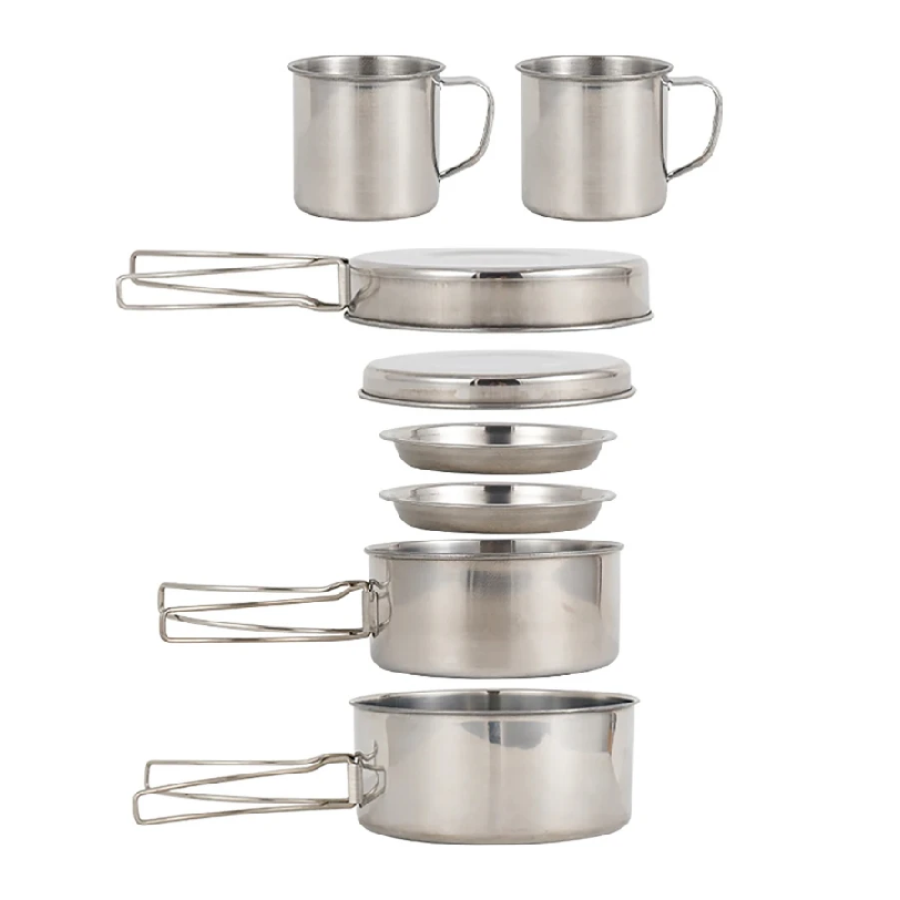 8pcs/Set Camping Cookware Mess - Camping Cooking Pack 评论和价格