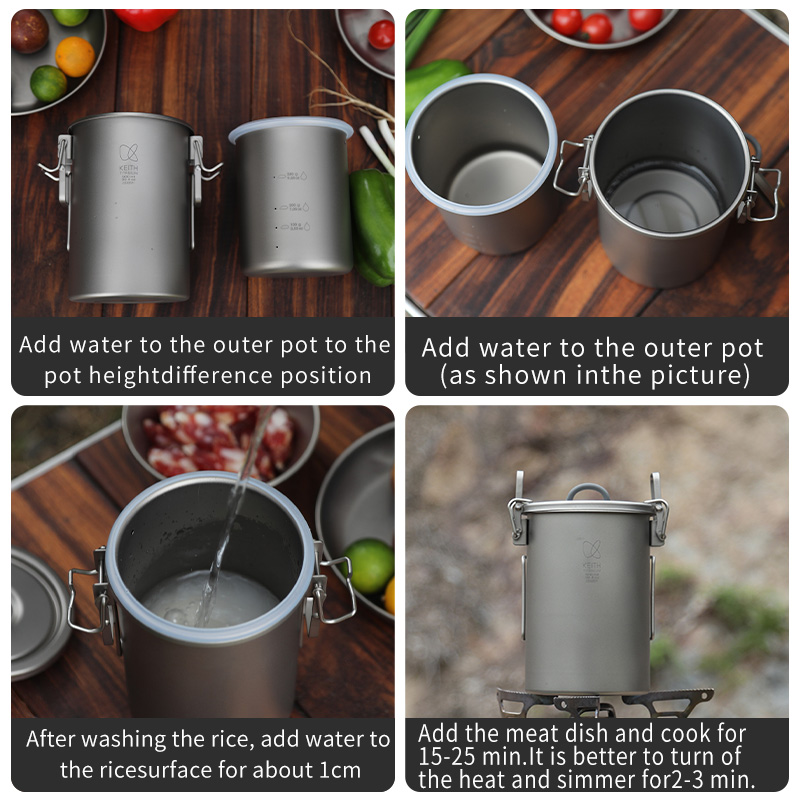KEITH Pure Titanium Rice Cooke - Camping Cooking Set 评论和价格