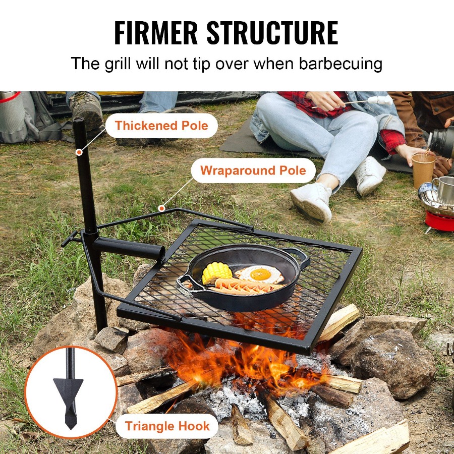 Swivel Campfire Grill for Fire - Camping Cooking Fire Pit 评论和价格