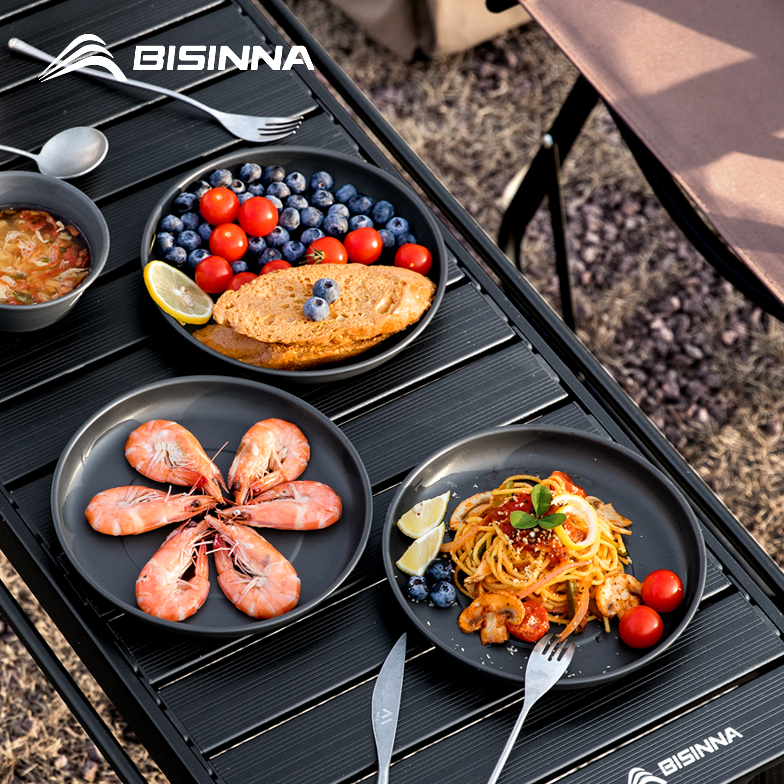 BISINNA Camping Plate Lightwei - Camping Cooking Cutlery Set 评论和价格