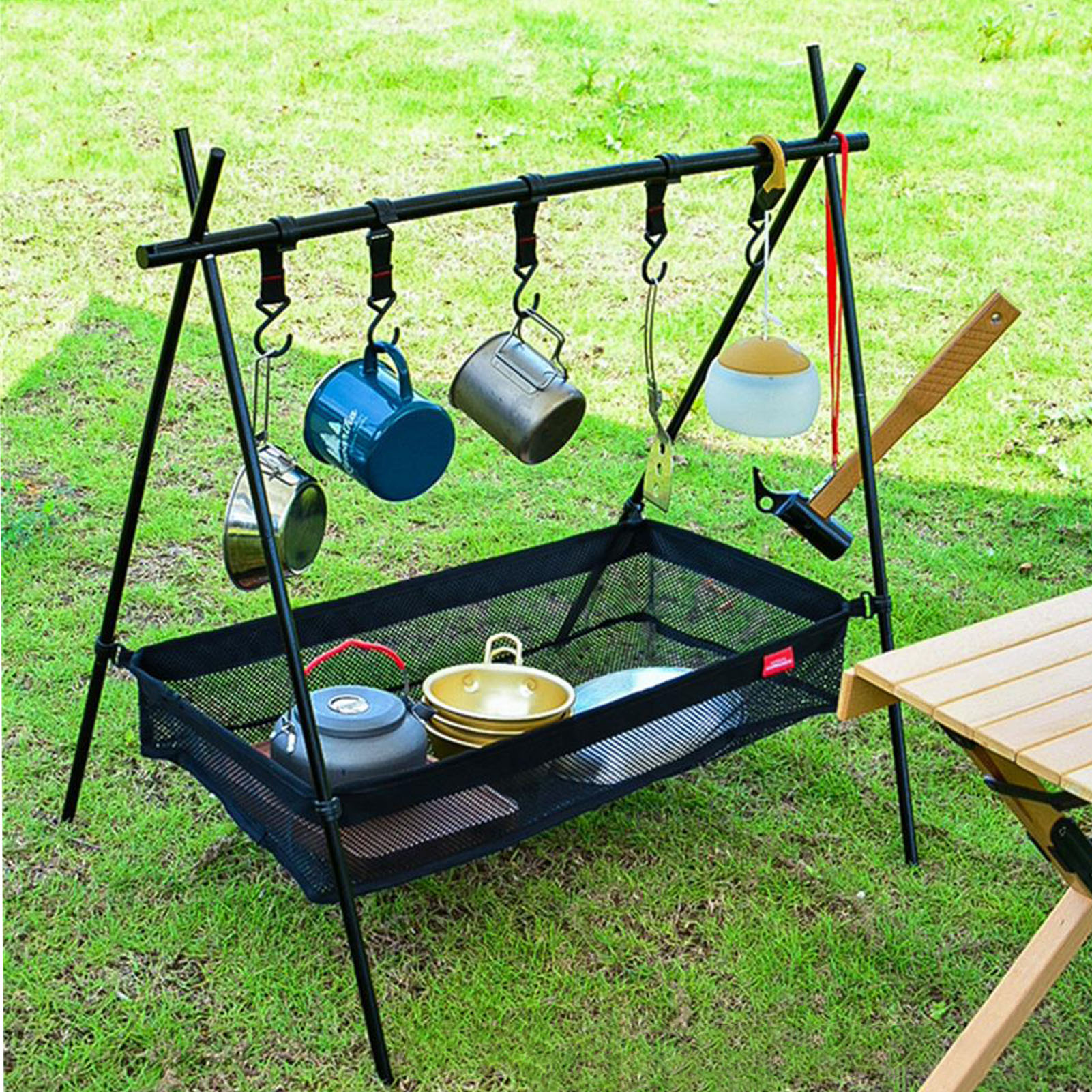 Picnic Under Table Storage Bag - Camping Cooking Basket 评论和价格