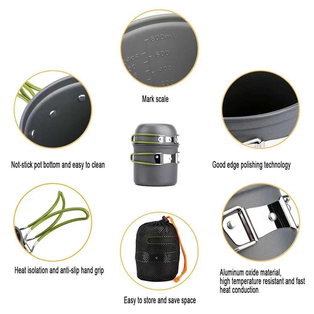 Camping Cookware Mess Kit Ultr - Camping Cooking Pack 评论和价格