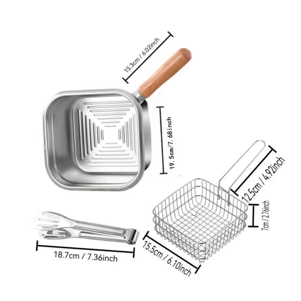 1 Set 316 Stainless Steel Squa - Camping Cooking Set Detachable Handle 评论和价格