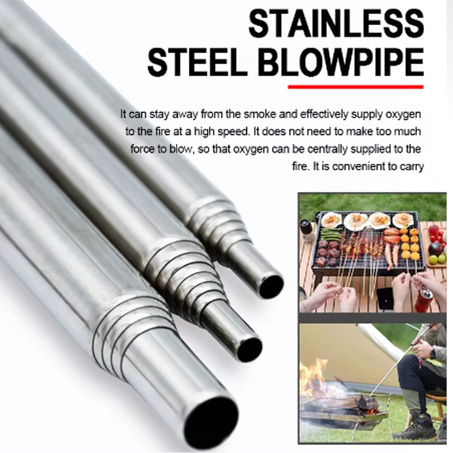 Stainless Steel Blowpipe Pocke - Camping Cooking Candle 评论和价格