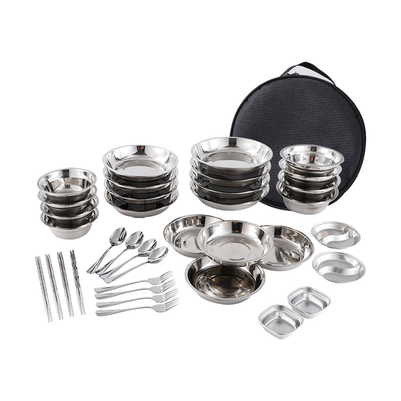 Stainless Steel Plates and Bow - Camping Cooking Pack 评论和价格