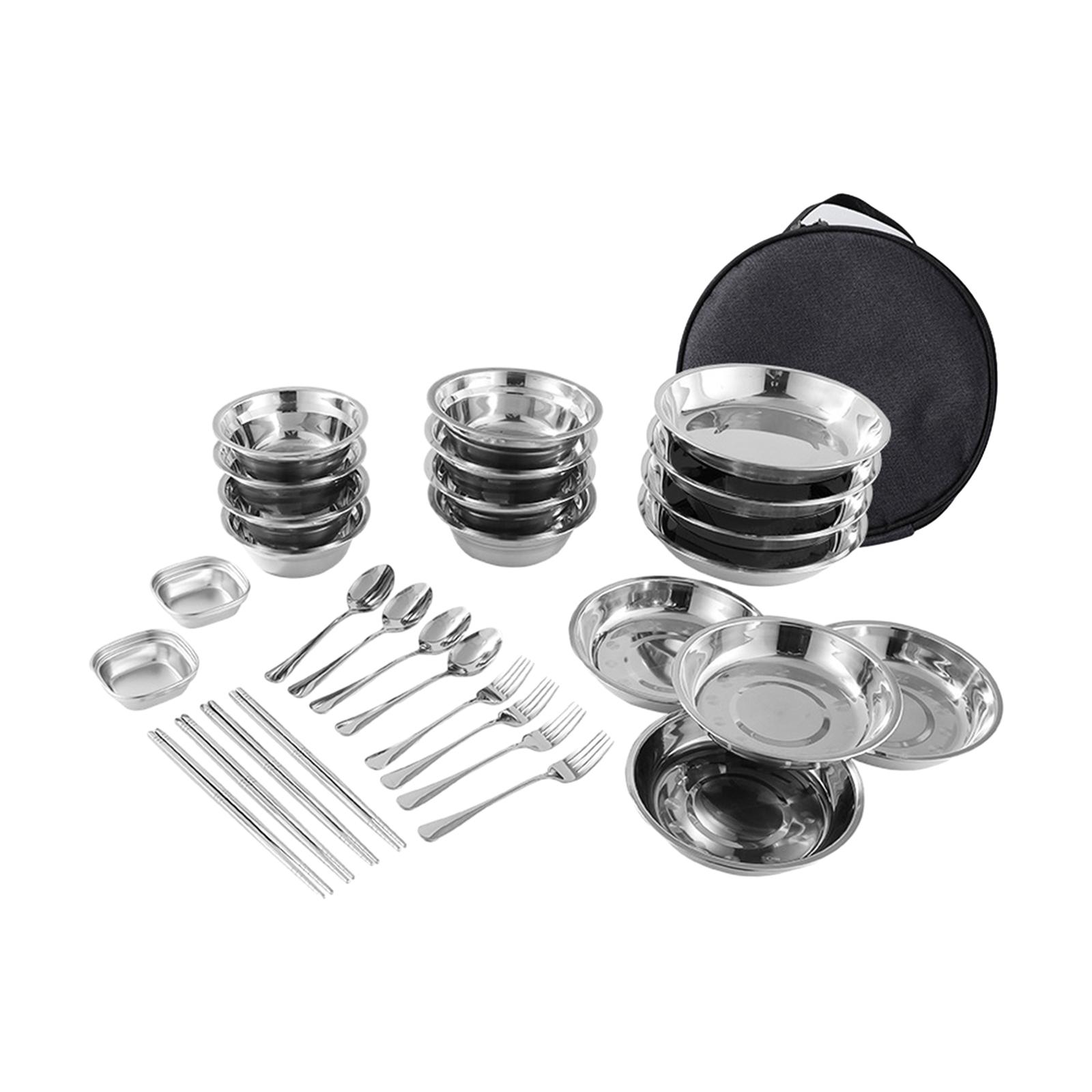 Stainless Steel Plates and Bow - Camping Cooking Pack 评论和价格