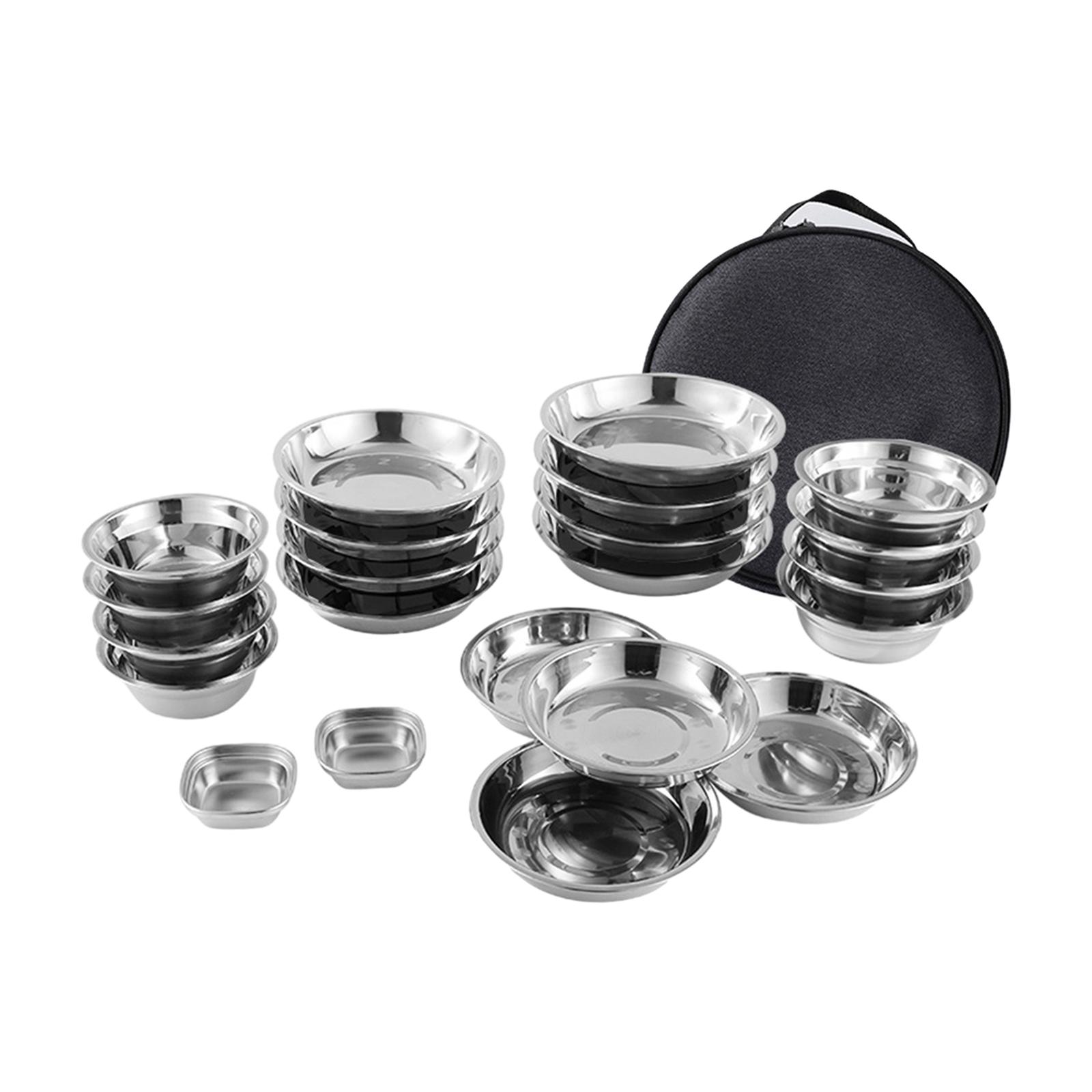 Stainless Steel Plates and Bow - Camping Cooking Pack 评论和价格