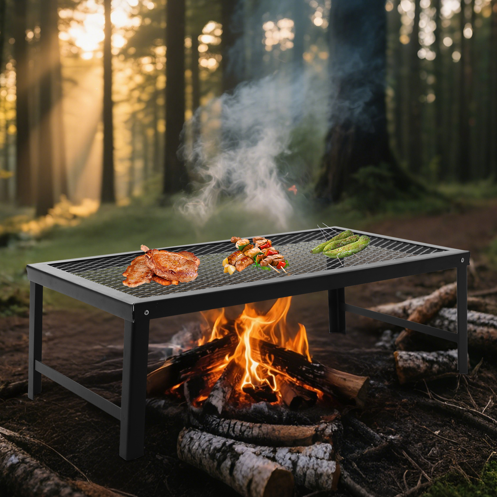 Portable Foldable Camping Gril - Camping Cooking Fire Pit 评论和价格