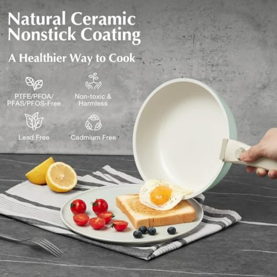 Ceramic Pots and Pans Set Non  - Camping Cooking Set Detachable Handle 评论和价格