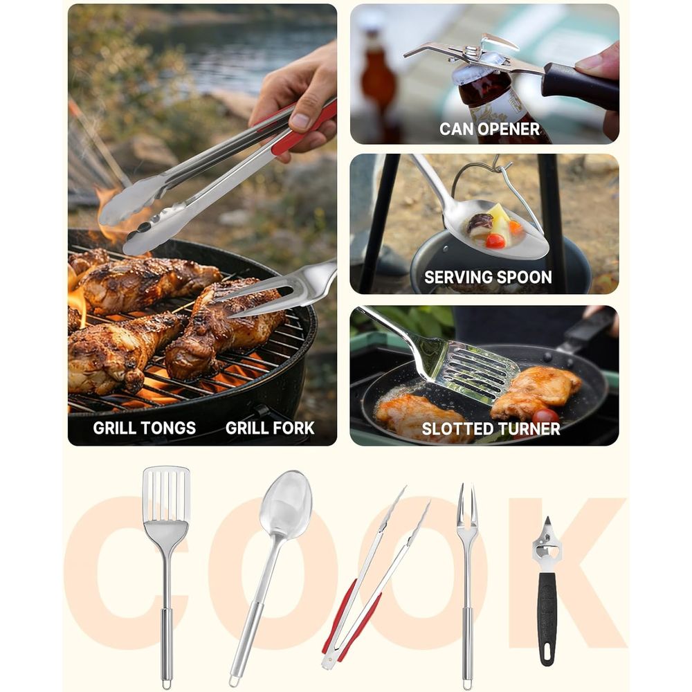 Compact Camping Kitchen Set wi - Camping Cooking Set 评论和价格
