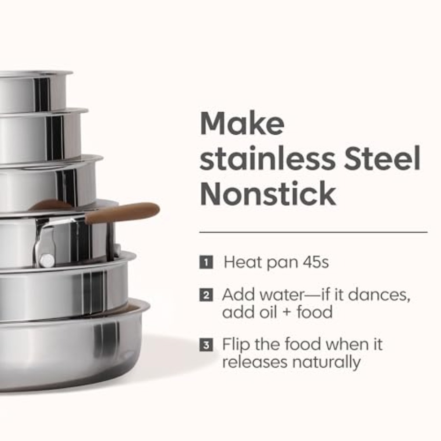 19pcs Stainless Steel Cookware - Camping Cooking Set Detachable Handle 评论和价格