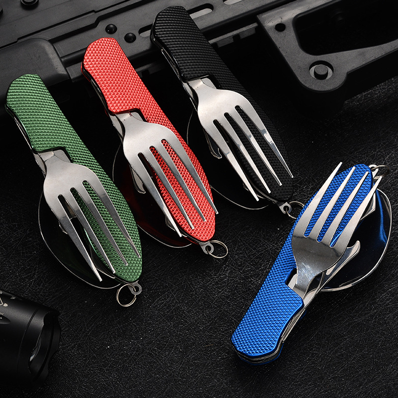 4 in1 Foldable Camping Utensil - Camping Cooking Cutlery Set 评论和价格