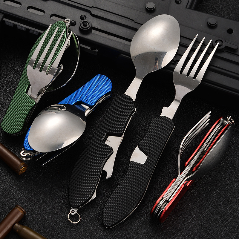 4 in1 Foldable Camping Utensil - Camping Cooking Cutlery Set 评论和价格