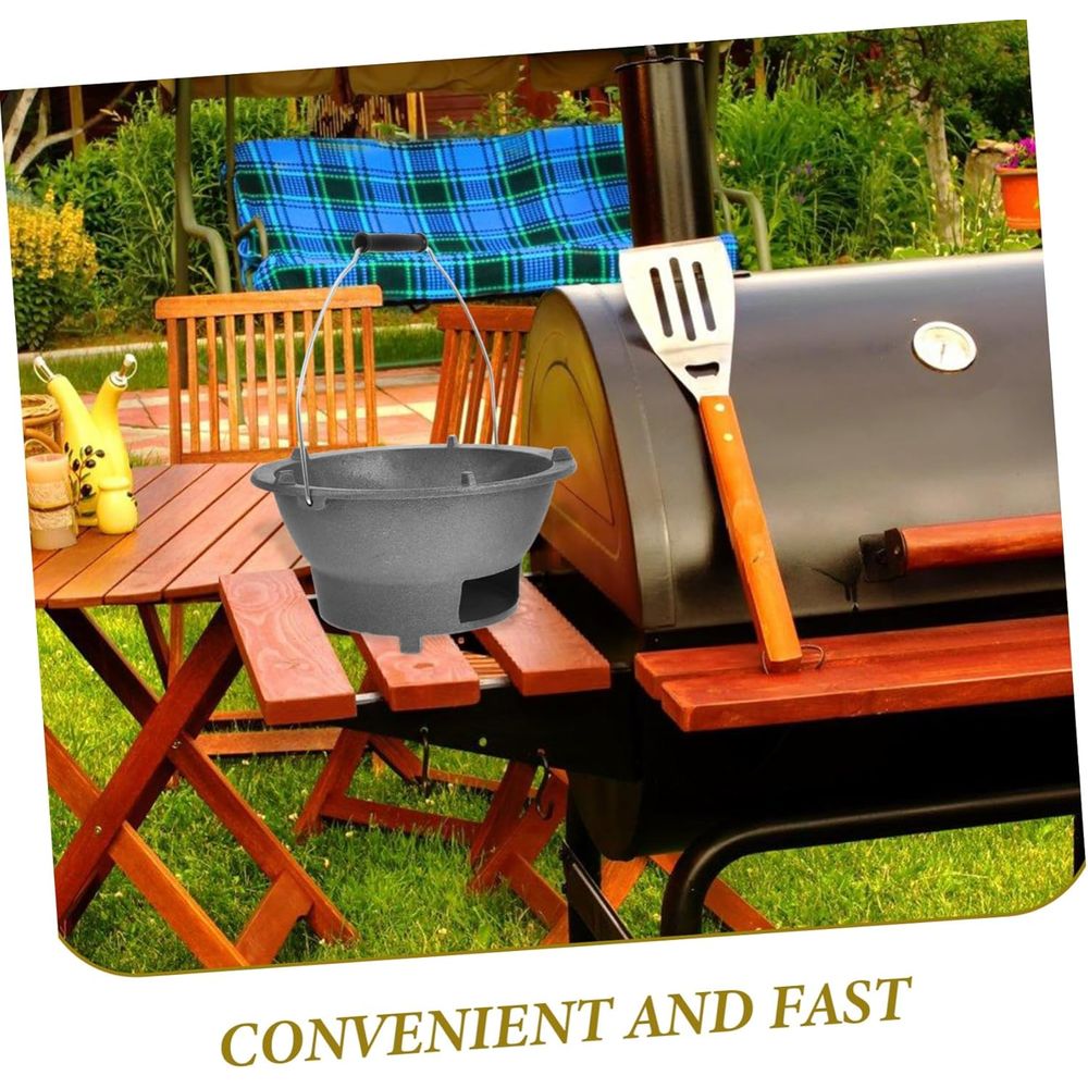 Portable Cast Iron Charcoal Gr - Camping Cooking Cast Iron 评论和价格