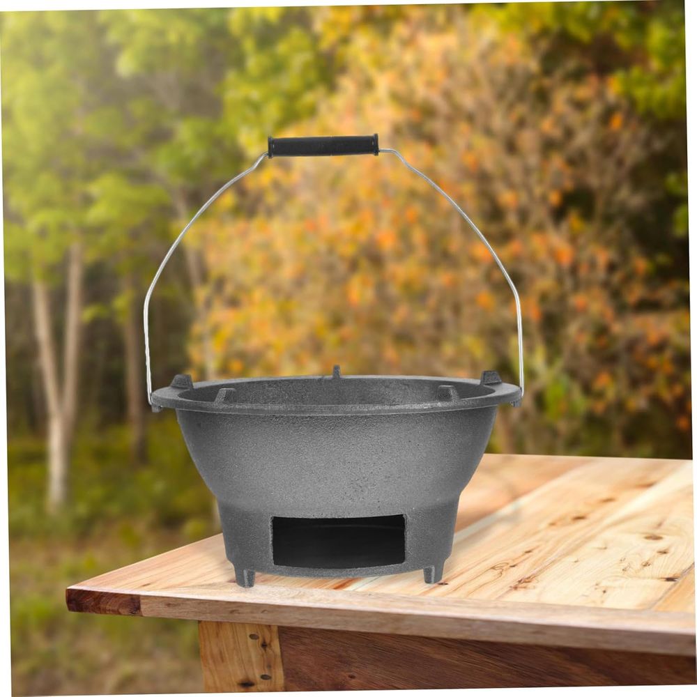 Portable Cast Iron Charcoal Gr - Camping Cooking Cast Iron 评论和价格