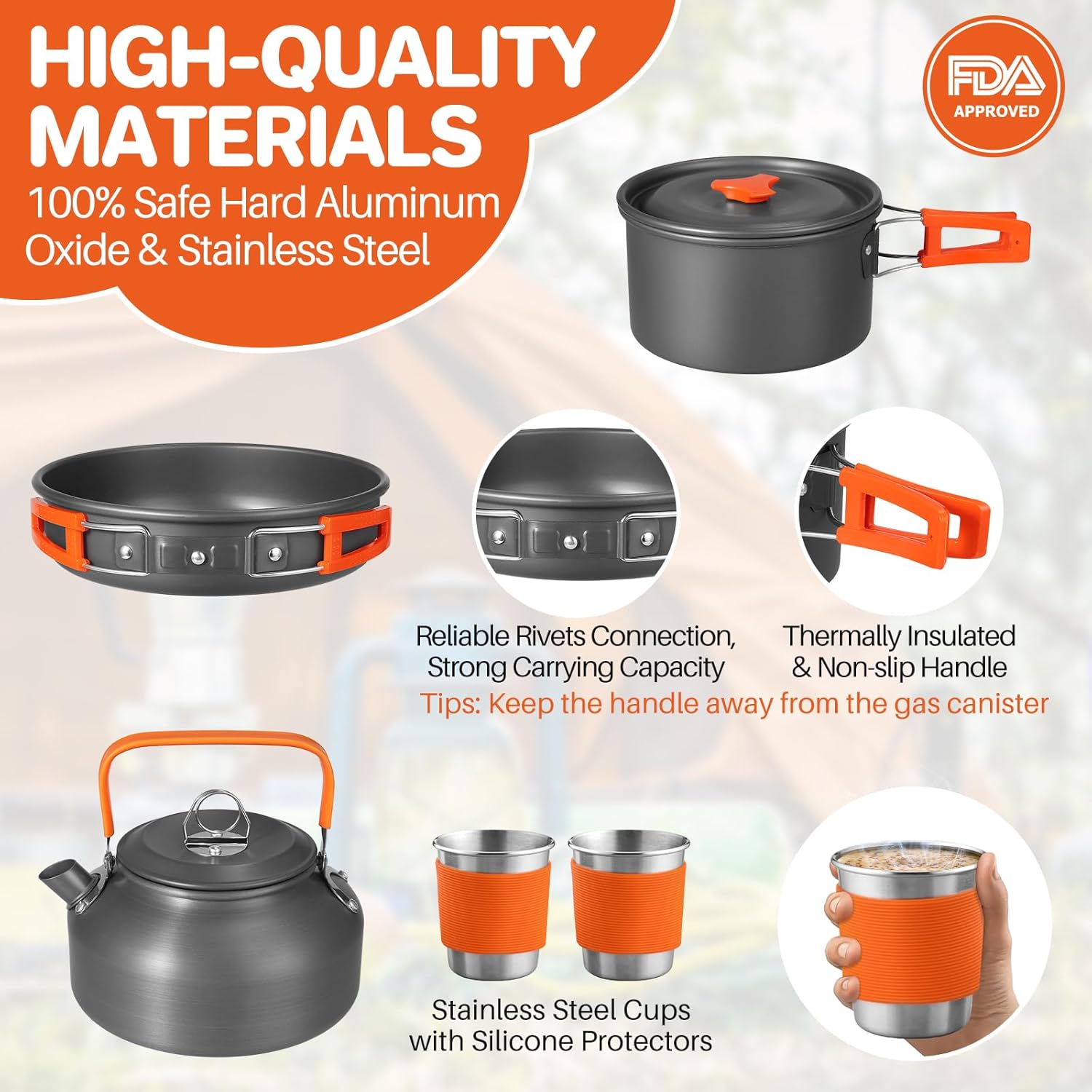 Non-Stick Camping Cookware Set - Camping Cooking Cutlery Set 评论和价格