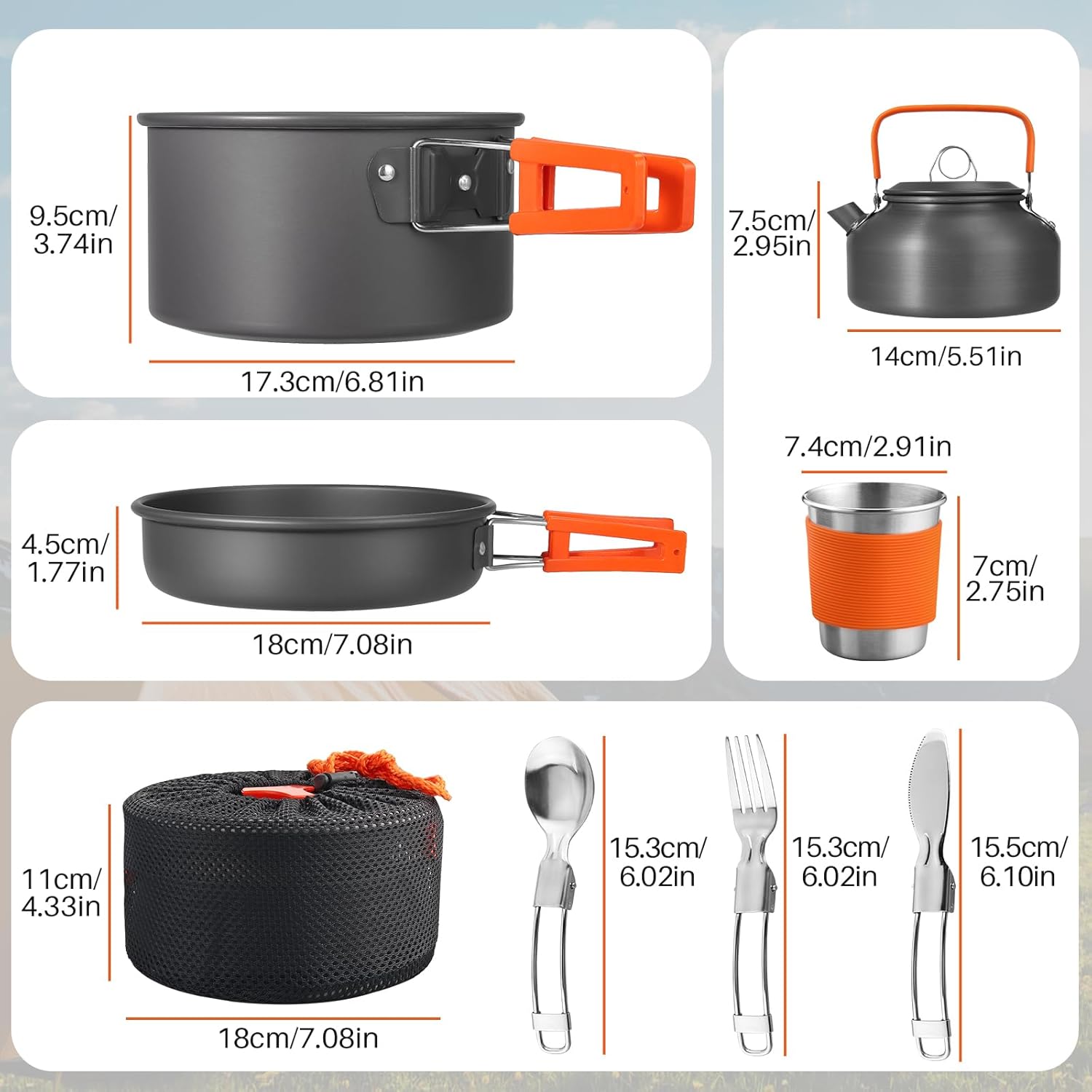 Non-Stick Camping Cookware Set - Camping Cooking Cutlery Set 评论和价格