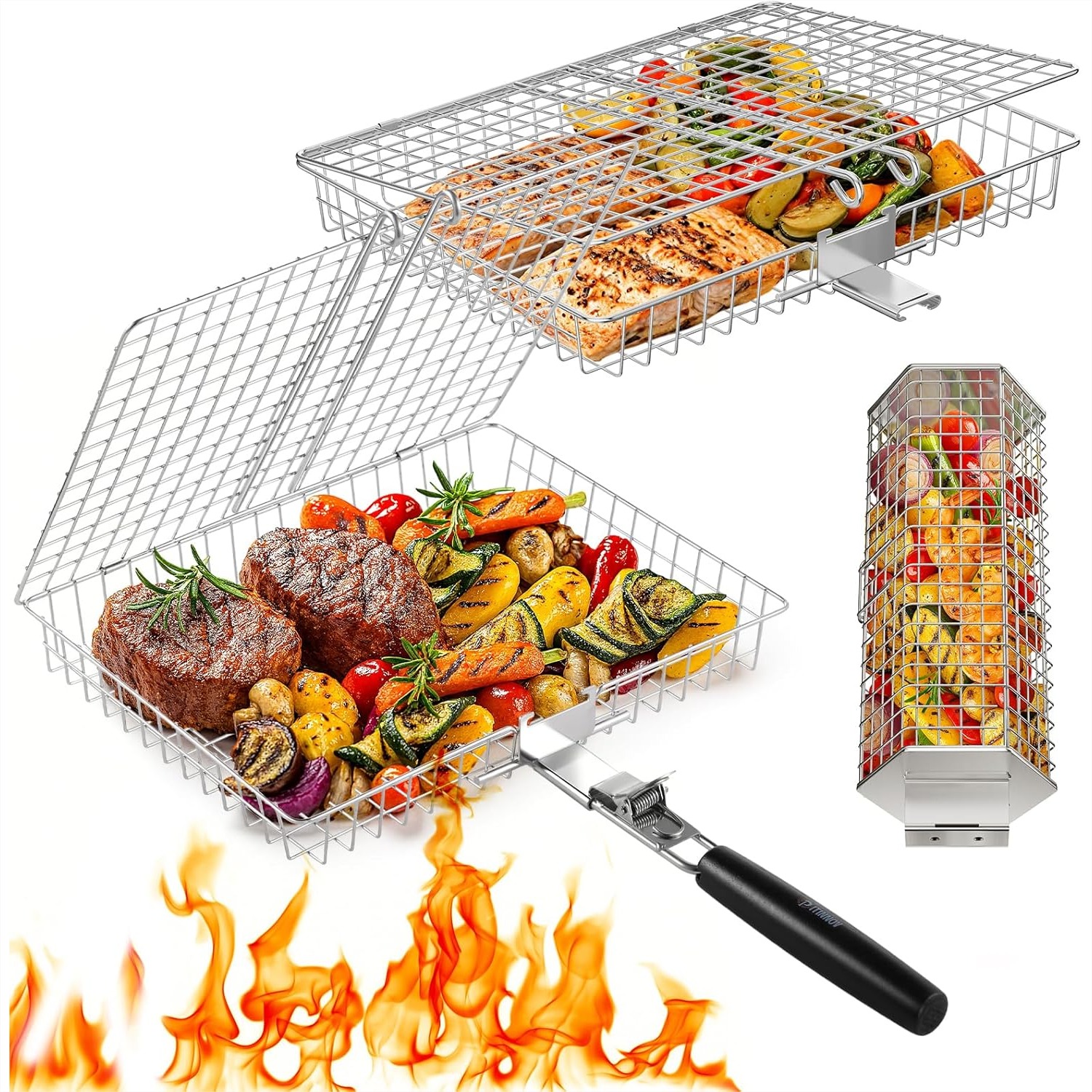 Grill Baskets For Outdoor Gril - Camping Cooking Basket 评论和价格