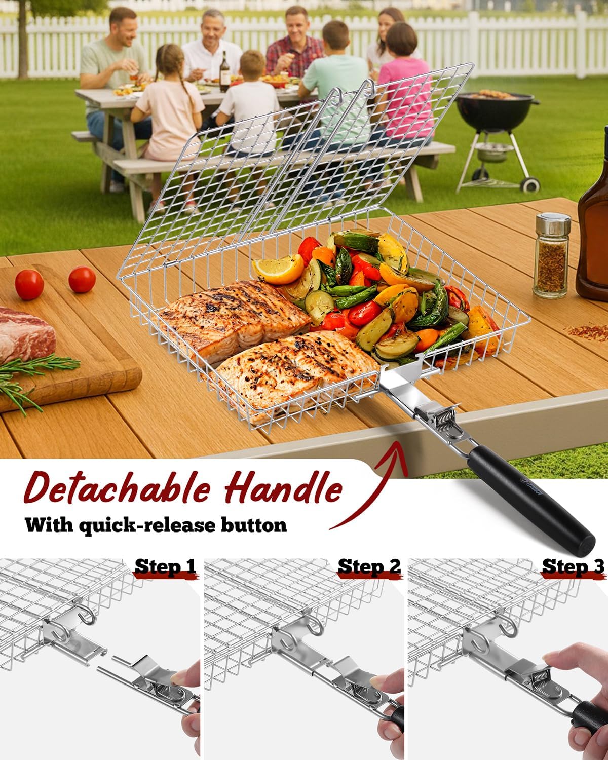 Grill Baskets For Outdoor Gril - Camping Cooking Basket 评论和价格