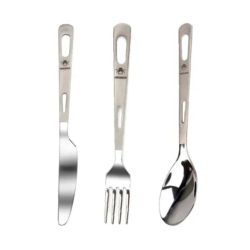 HWZBBEN Titanium Fork Spoon Kn - Camping Cooking Cutlery Set 评论和价格