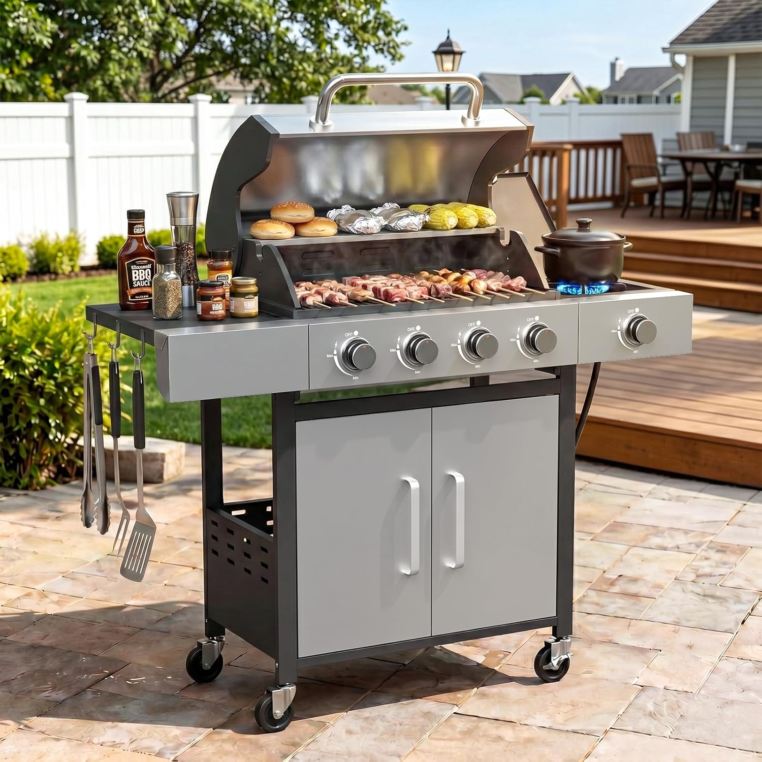 Stainless Steel Propane Gas Gr - Camping Cooking Cast Iron 评论和价格