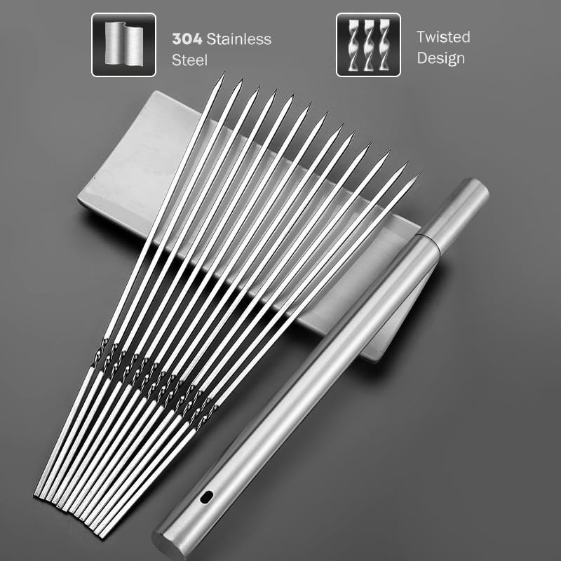 Stainless Steel Barbecue Skewe - Camping Cooking Candle 评论和价格