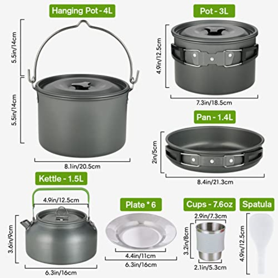 MEETSUN Camping Cookware Set - - Camping Cooking Set 评论和价格