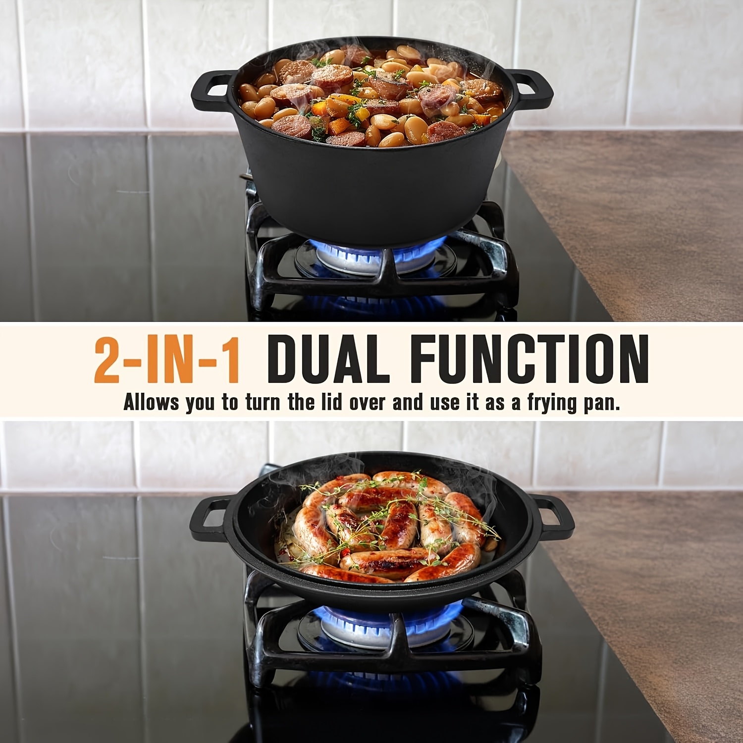 Black 5 QT Cast Iron Dutch Ove - Camp Dutch Oven Cast 评论和价格