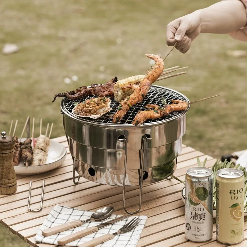 Outdoor BBQ Folding Split Port - Camping Cooking Fire Pit 评论和价格