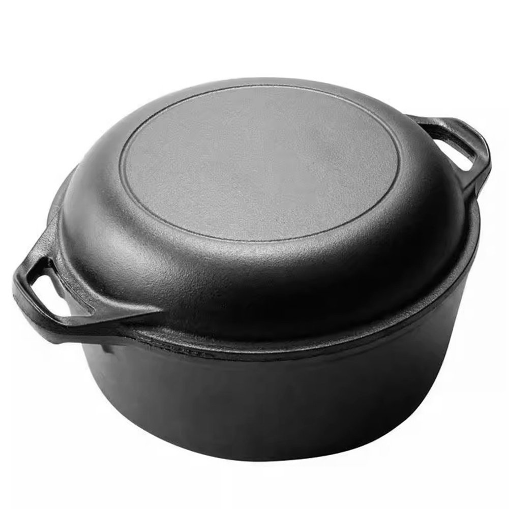 2 in 1 Cast Iron Dutch Oven wi - Camp Dutch Oven Cast 评论和价格