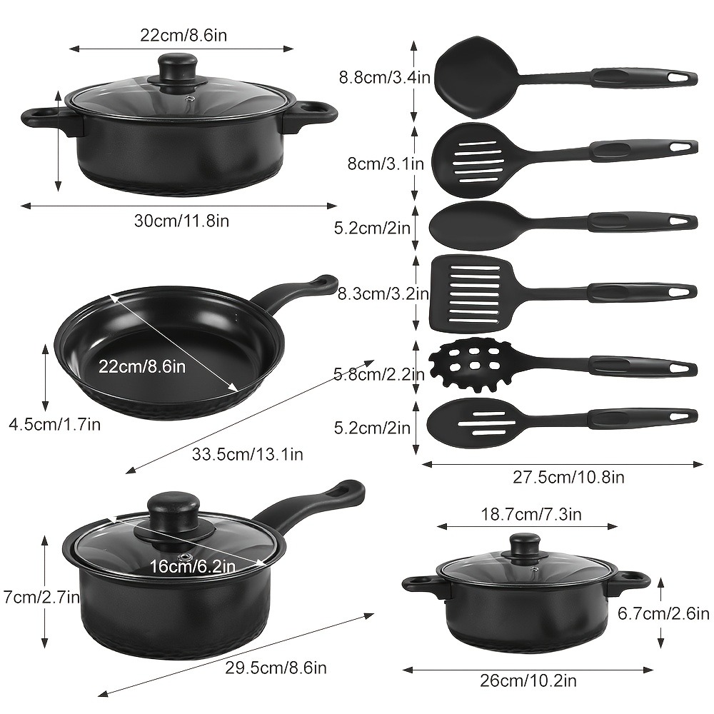 13PCS Nonstick Cookware Set Ca - Camping Cooking Candle 评论和价格