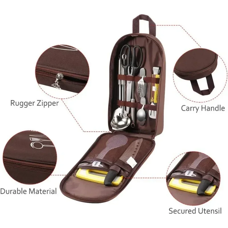 Storage Bag Photo Booth Props  - Camping Cooking Cutlery Set 评论和价格