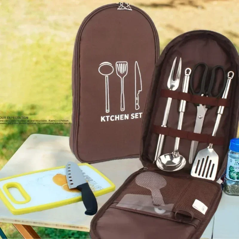Storage Bag Photo Booth Props  - Camping Cooking Cutlery Set 评论和价格