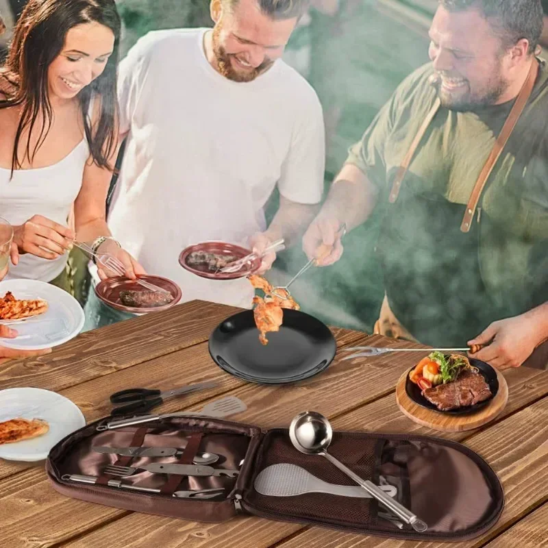 Storage Bag Photo Booth Props  - Camping Cooking Cutlery Set 评论和价格