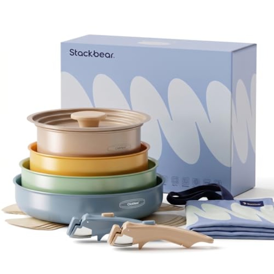 Ceramic Cookware Set, Detachab - Camping Cooking Set Detachable Handle 评论和价格