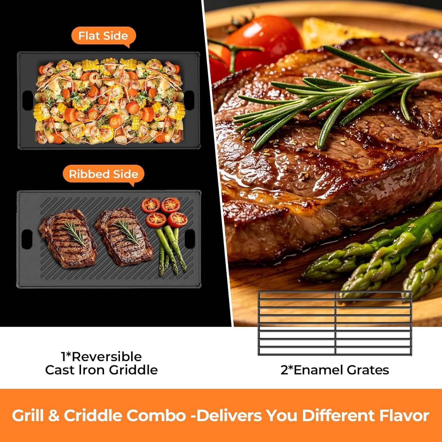 Propane Gas Grill with Side Bu - Camping Cooking Cast Iron 评论和价格