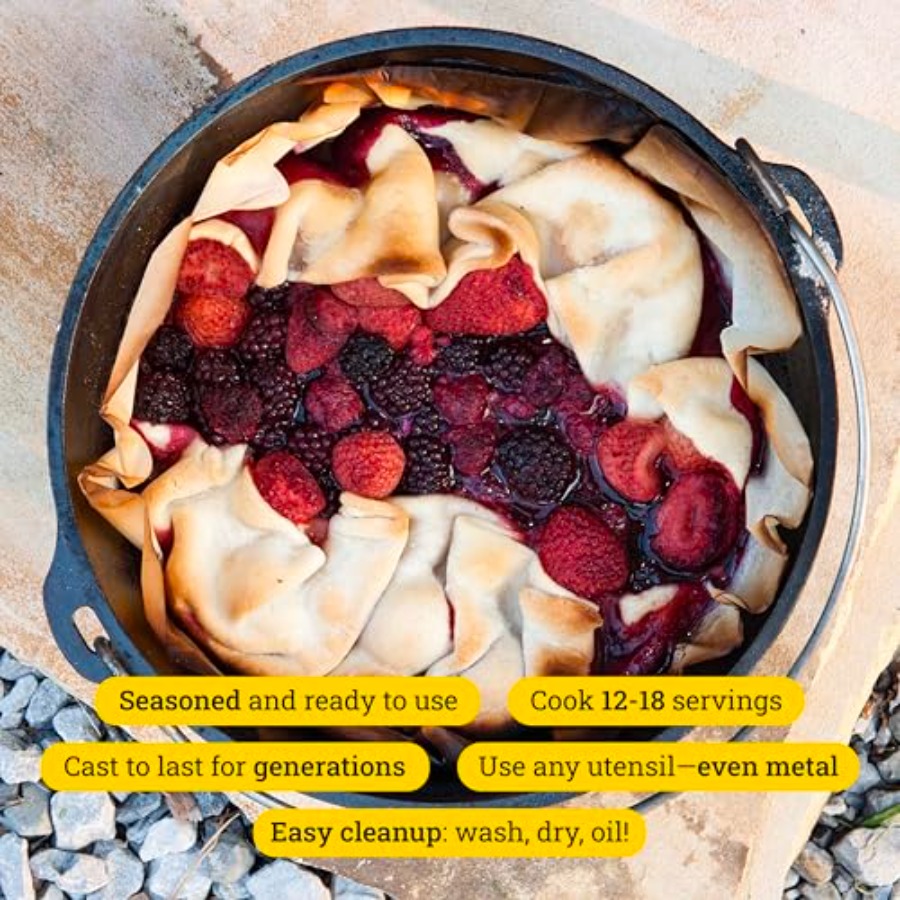6Quart PreSeasoned Cast Iron C - Camp Dutch Oven Cast 评论和价格