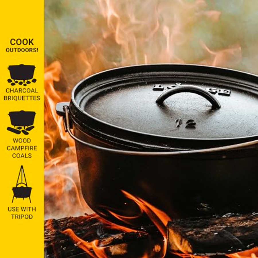 6Quart PreSeasoned Cast Iron C - Camp Dutch Oven Cast 评论和价格
