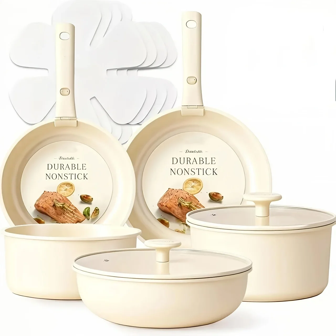 12pcs -in- Non-Stick Cookware  - Camping Cooking Set Detachable Handle 评论和价格
