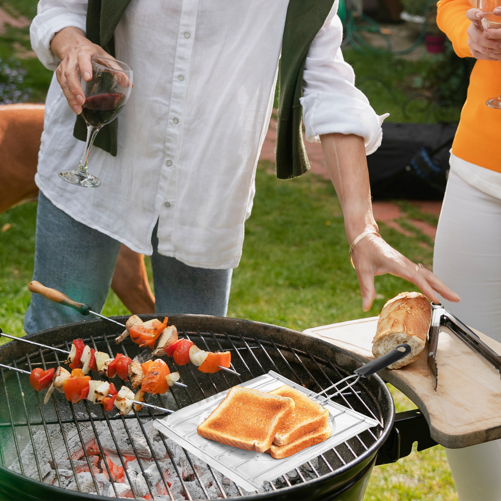 Noncoated Perforated Toaster G - Camping Cooking Basket 评论和价格