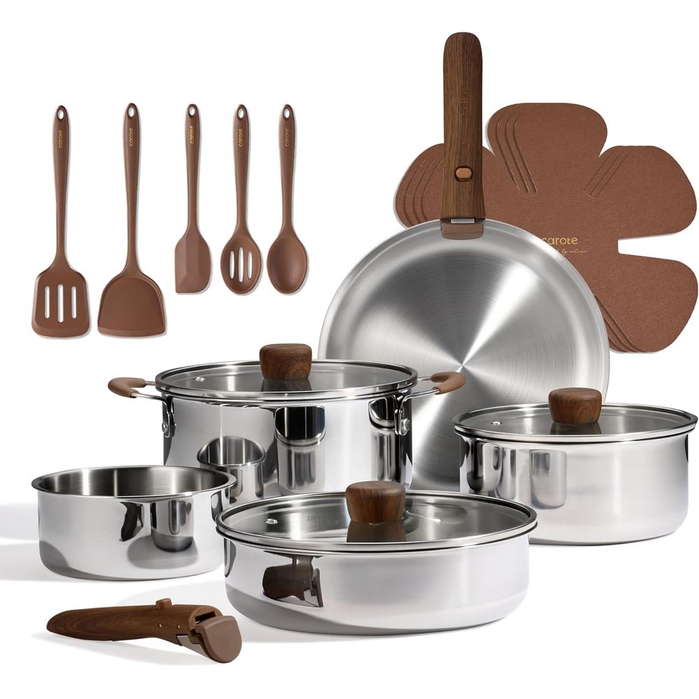 Detachable Handle Pots and Pan - Camping Cooking Set Detachable Handle 评论和价格