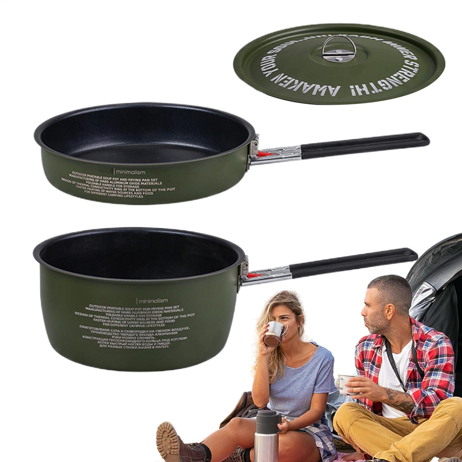 Camping Cookware Set Camp Cook - Camping Cooking Set Detachable Handle 评论和价格